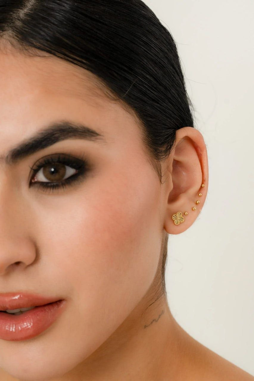 Aretes Clover 0,8 mm - Oro laminado 18k