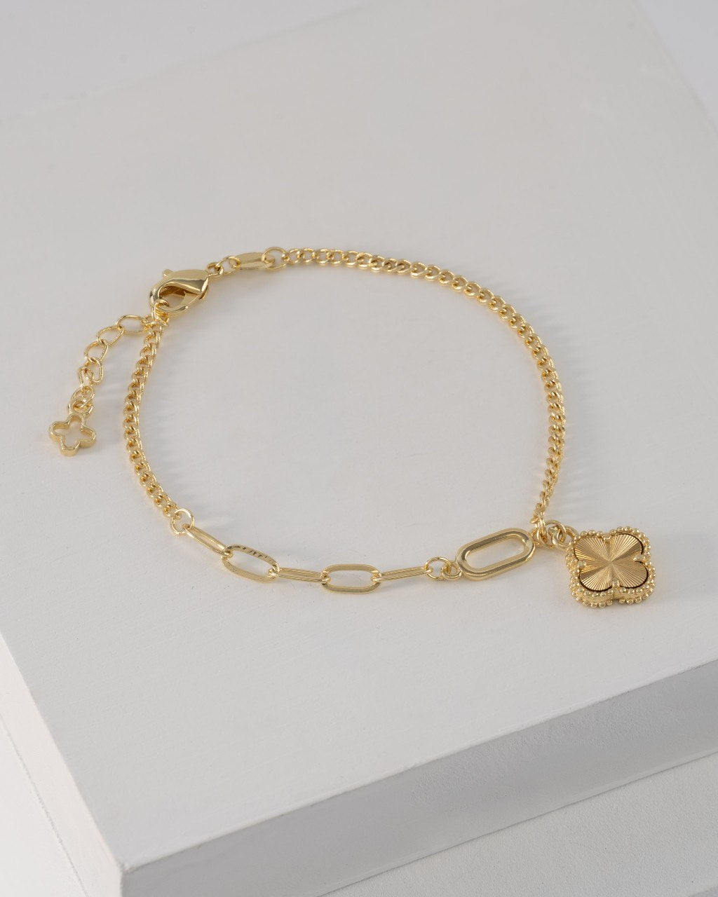 Pulsera Cubana Clover 1,1 cm 15 cm + Extensión
